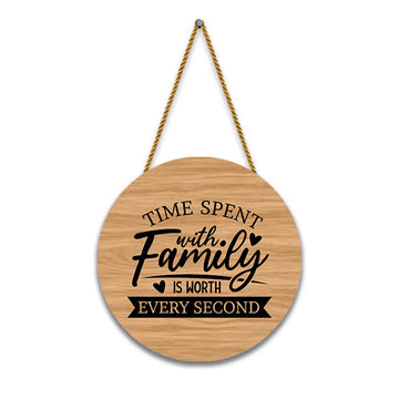 Nivaraprint Wooden Wall Hanging for Home Decoration | Time spent with family is worth every second