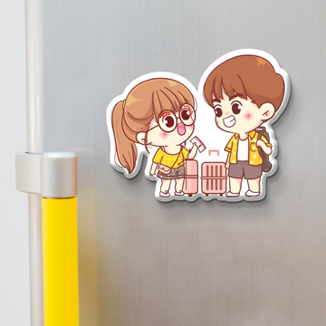 Nivaraprint Souvenir Wooden Fridge Magnet | Couple Travel