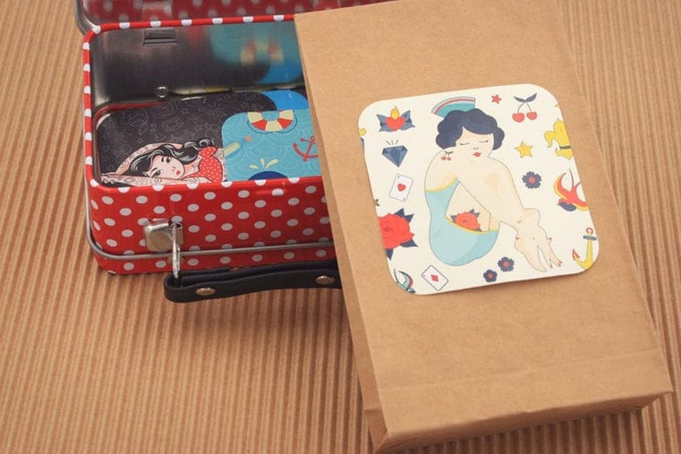 Square Paper Stickers 1.25 Inch Custom Printed Branding India