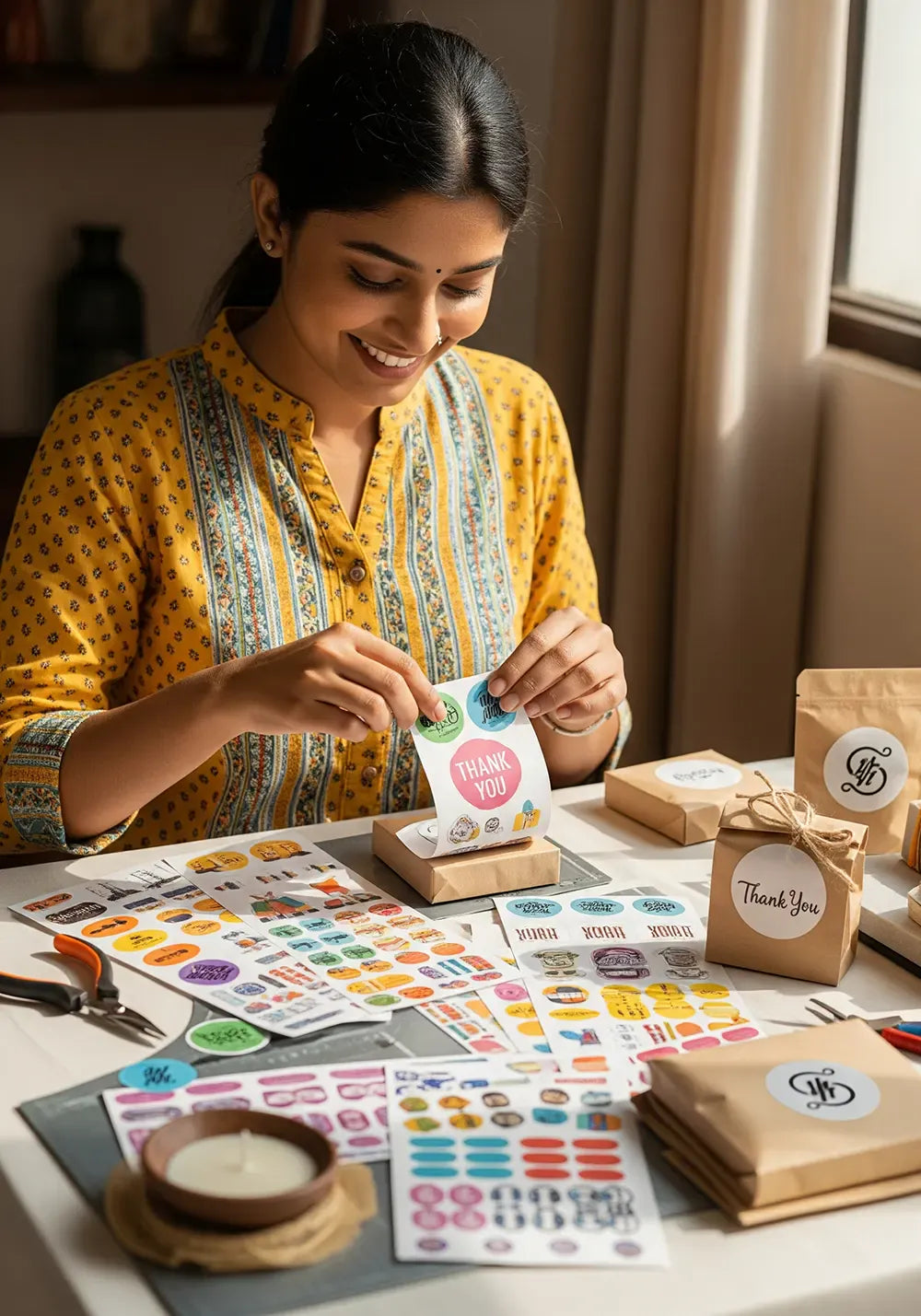 Bulk Non Tearable Sticker Print With Half Shape Cutting 12x18 inch