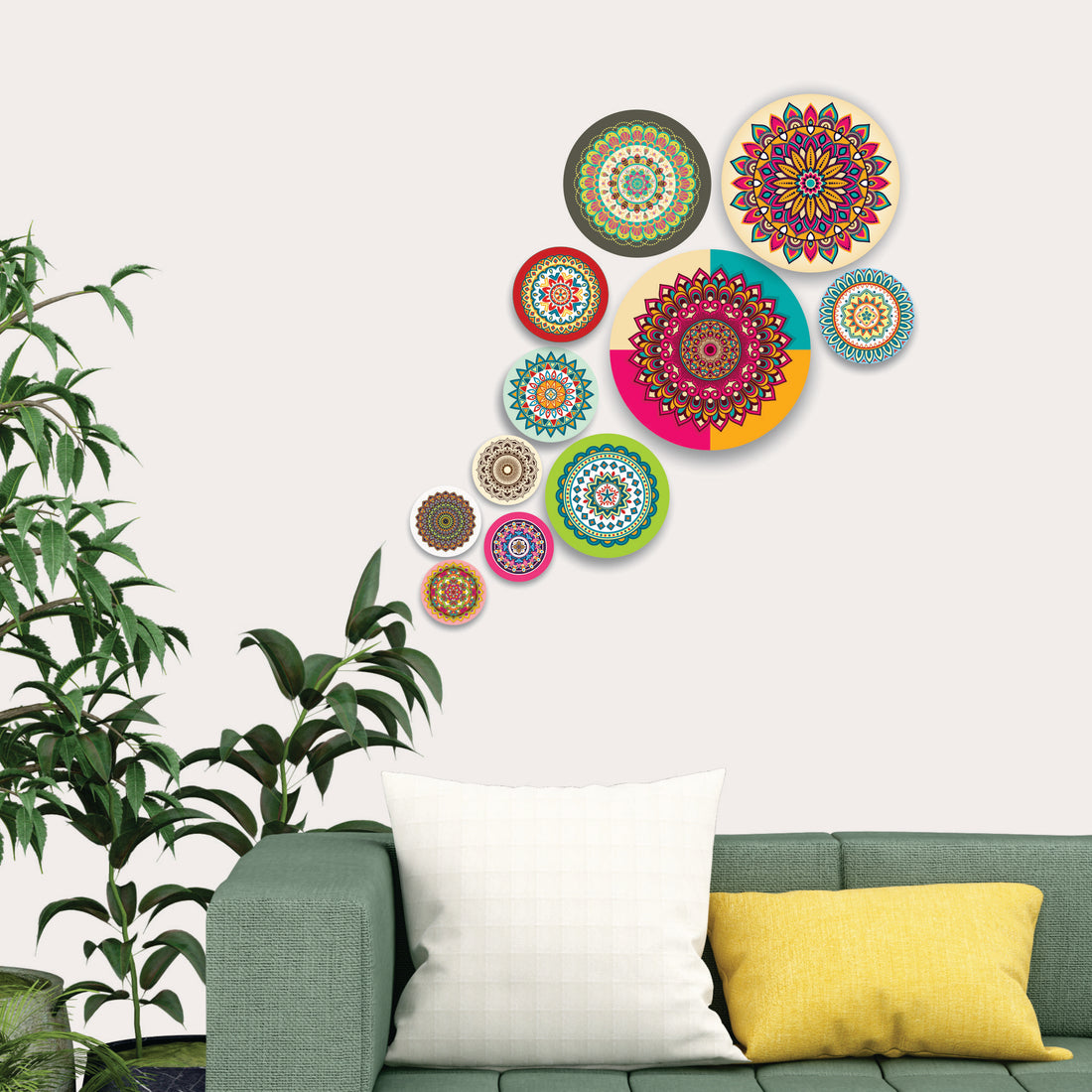 Nivaraprint Wooden Wall Hanging for Home Decoration | Mandala Theme Wooden Wall Hanging