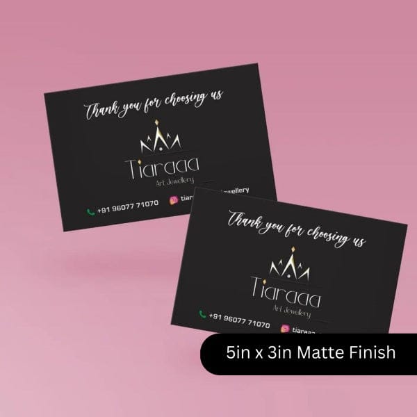 Custom Printed Thank You Cards Business Packaging Inserts India