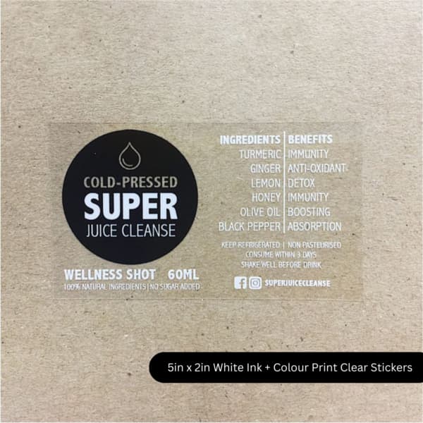 White Ink Clear Stickers | Custom Transparent Stickers with White Print | Bulk India