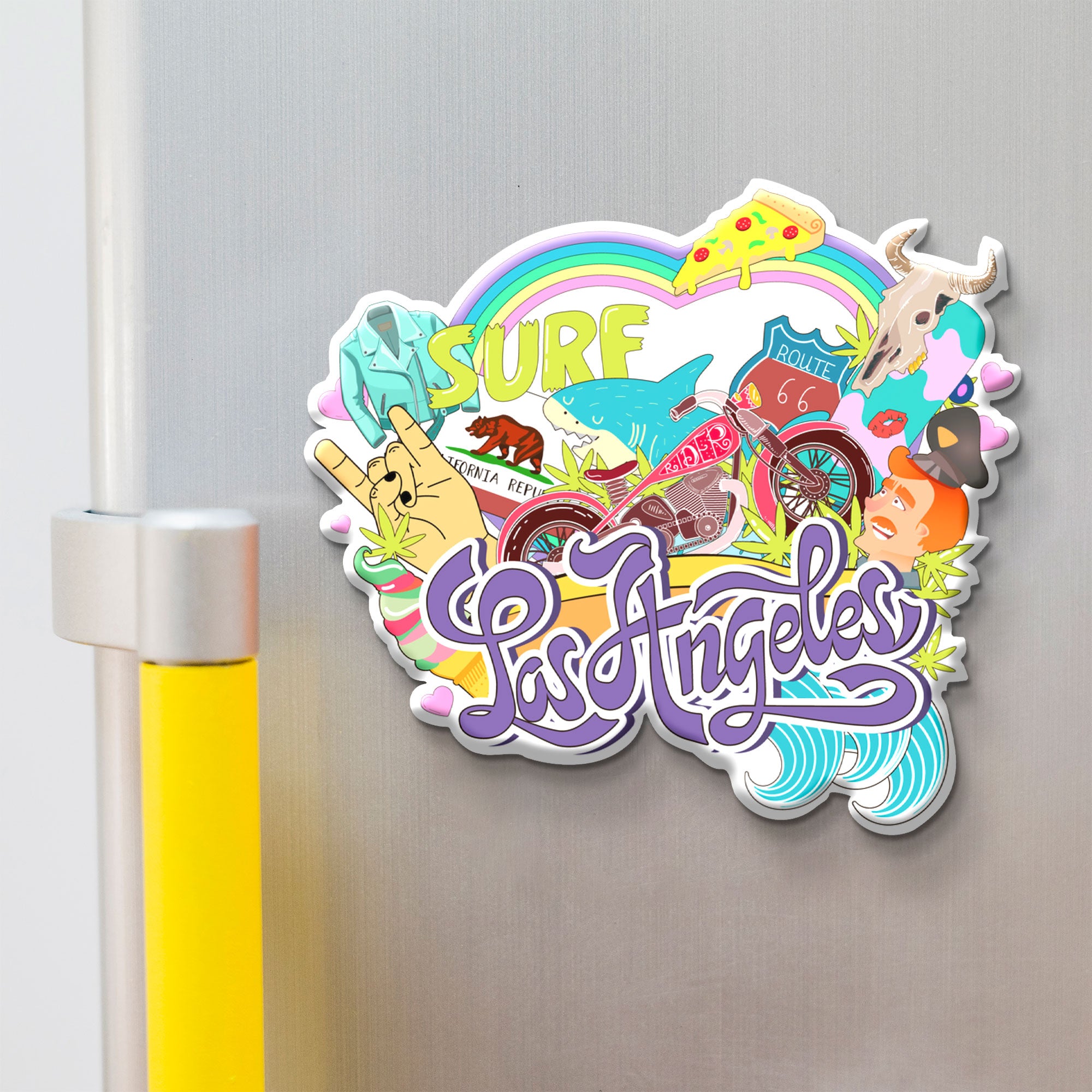 Nivaraprint Souvenir Wooden Fridge Magnet | Los Angeles
