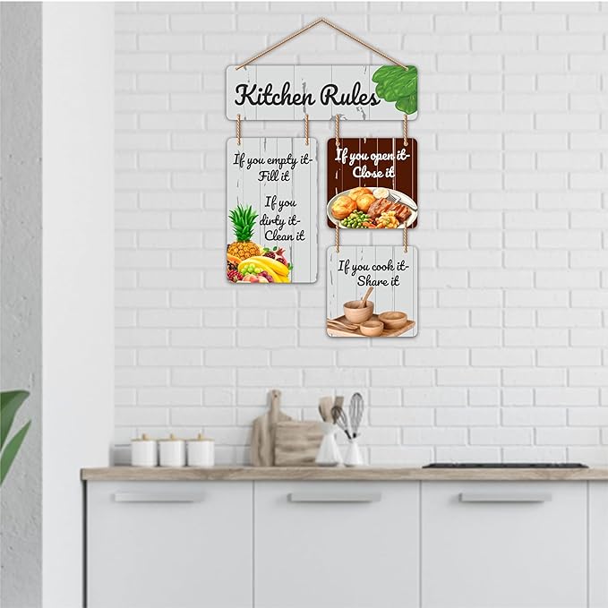 Nivaraprint Wooden Wall Hanging for Home Decoration | Kitchen Rules