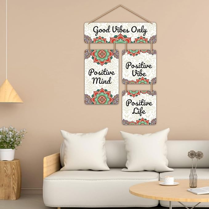 Nivaraprint Wooden Wall Hanging for Home Decoration | Good Vibes Only 02