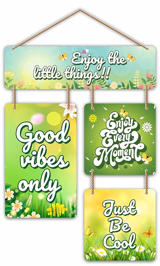 Nivaraprint Wooden Wall Hanging for Home Decoration | Enjoy the little things!!