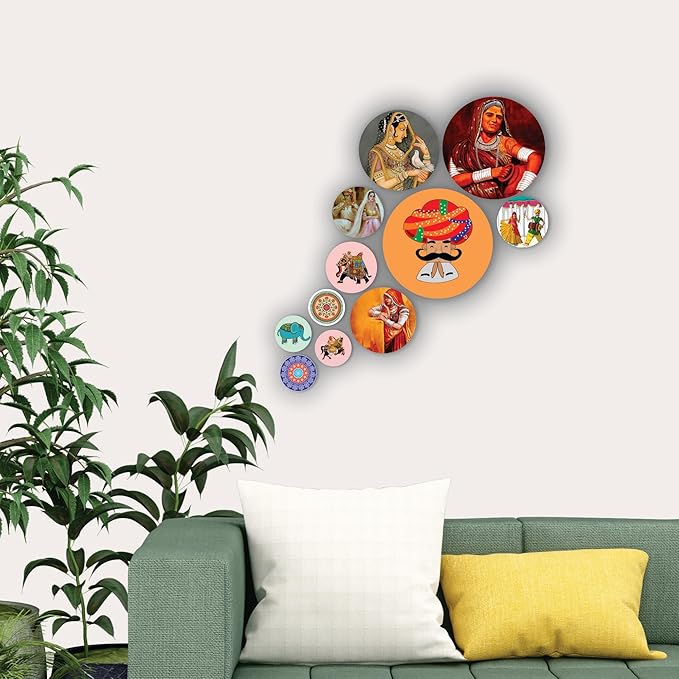 Nivaraprint Wooden Wall Hanging for Home Decoration | Rajasthan Theme Wooden Wall Hanging