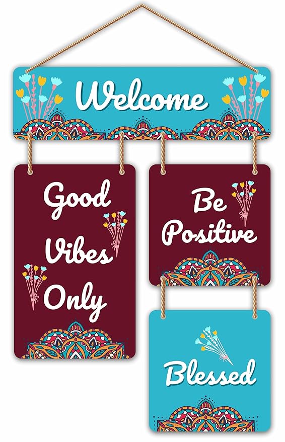 Nivaraprint Wooden Wall Hanging for Home Decoration | Welcome