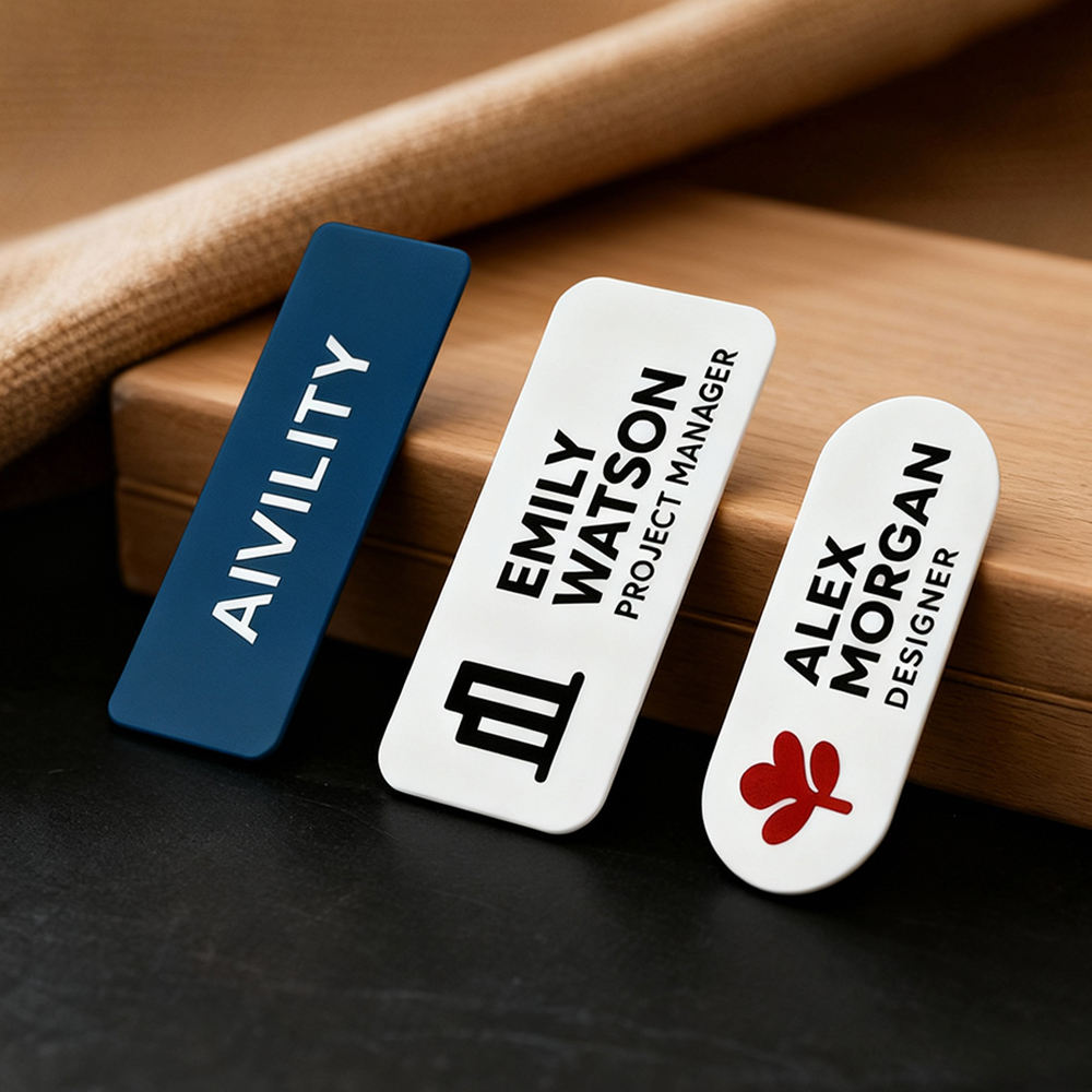 Acrylic UV Print Name Badges | Custom Name Tags with Logo | Corporate ID Badges India