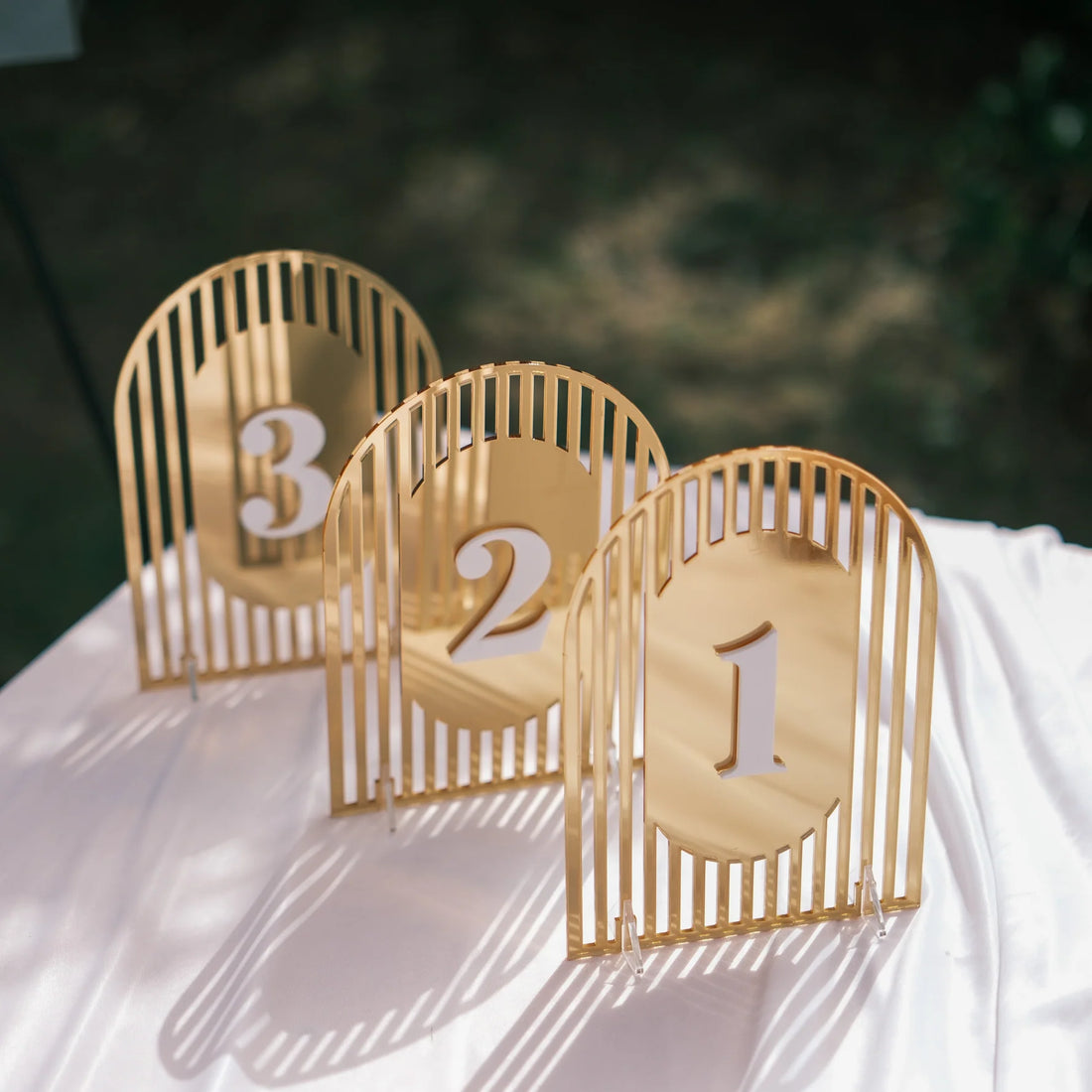 Arch Wedding Table Number With Stands by Nivaraprint