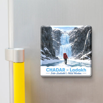 Nivaraprint Souvenir Wooden Fridge Magnet – CHADAR LADAKH Trek India