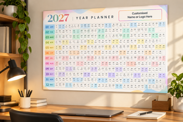 Nivaraprint Yearly Planner Rainbow | 3.6 mm Acrylic Wall Planner | Custom Planner