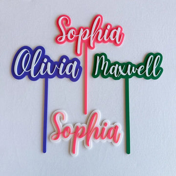 Custom Name Birthday Cake Topper 3D Printable + Name Sign