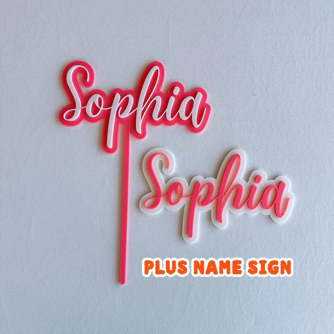 Custom Name Birthday Cake Topper 3D Printable + Name Sign