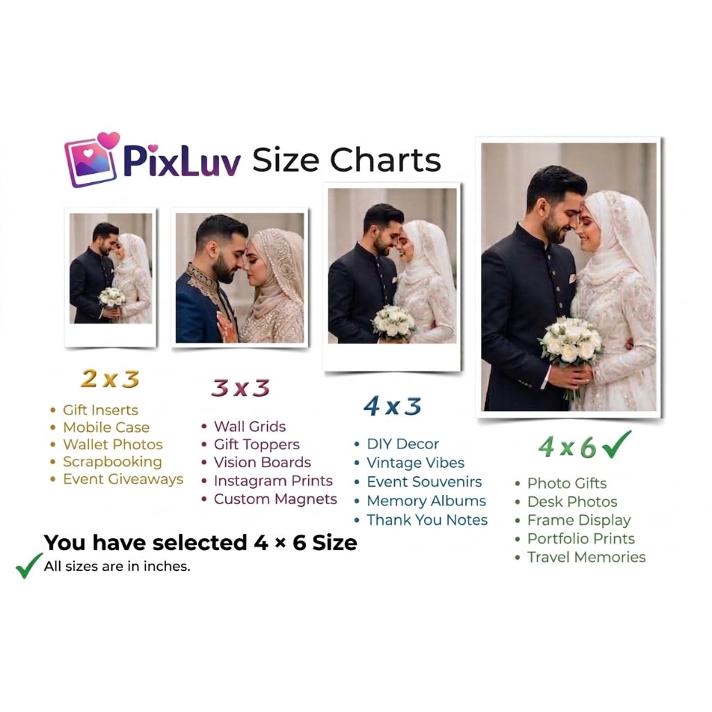Customised Photo Prints 4x6 Inch Set of 10 | 260 GSM Luster Photo Paper | Personalised Photos for Frames, Albums, Wall Decor, Birthday, Wedding & Anniversary Gifts
