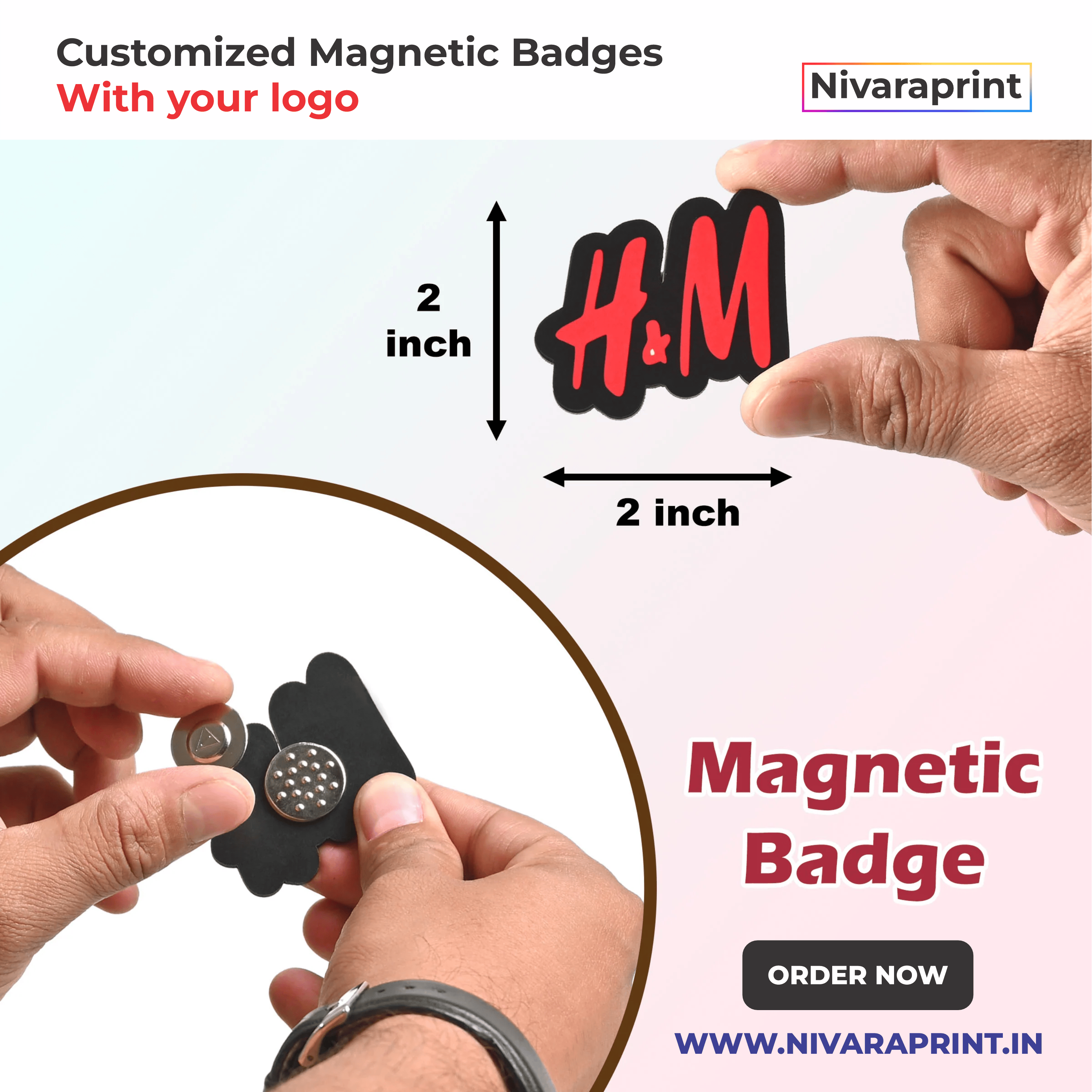 Magnetic Badge with Logo Acrylic Name Badge | Nivaraprint India