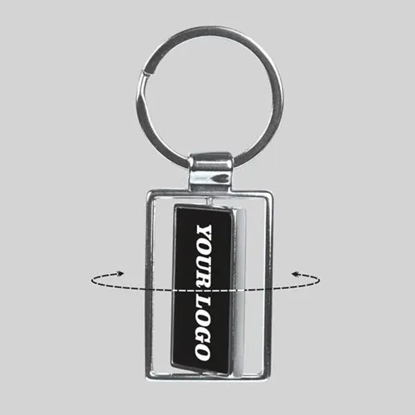Customized Rectangle Rotating Metal Keychain With your logo | Product Code - 02 (550)