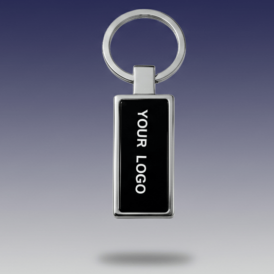 Customized Rectangle Standard Metal Keychain With Single side your logo | Product Code - 10