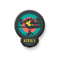 Decorative magnet with Kerala design featuring a silhouette of a person on a motorcycle, palm trees, and a sunset.