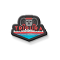 Magnet with a design of a face and text 'TRIPURA' on a white background