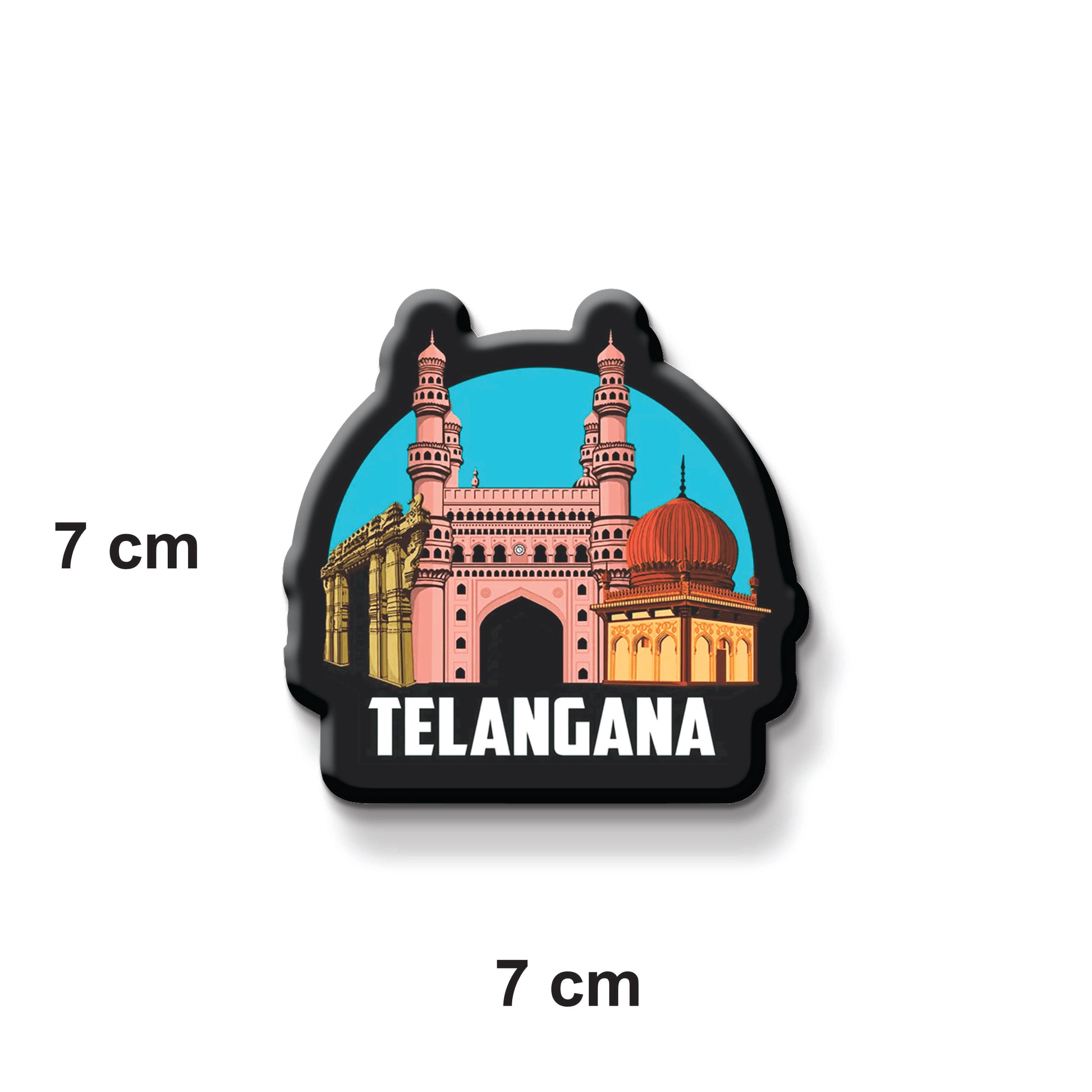 Fridge magnet with Telangana design on a refrigerator