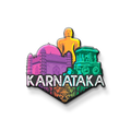 Colorful Karnataka landmark badge with a white background