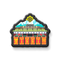 Decorative magnet with a temple design and 'SIKKIM' text on a white background