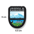 Magnet with 'Jammu & Kashmir' text and scenic design on a white background