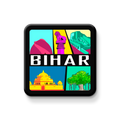 Colorful magnet with images of Bihar landmarks and the word 'BIHAR' on a white background
