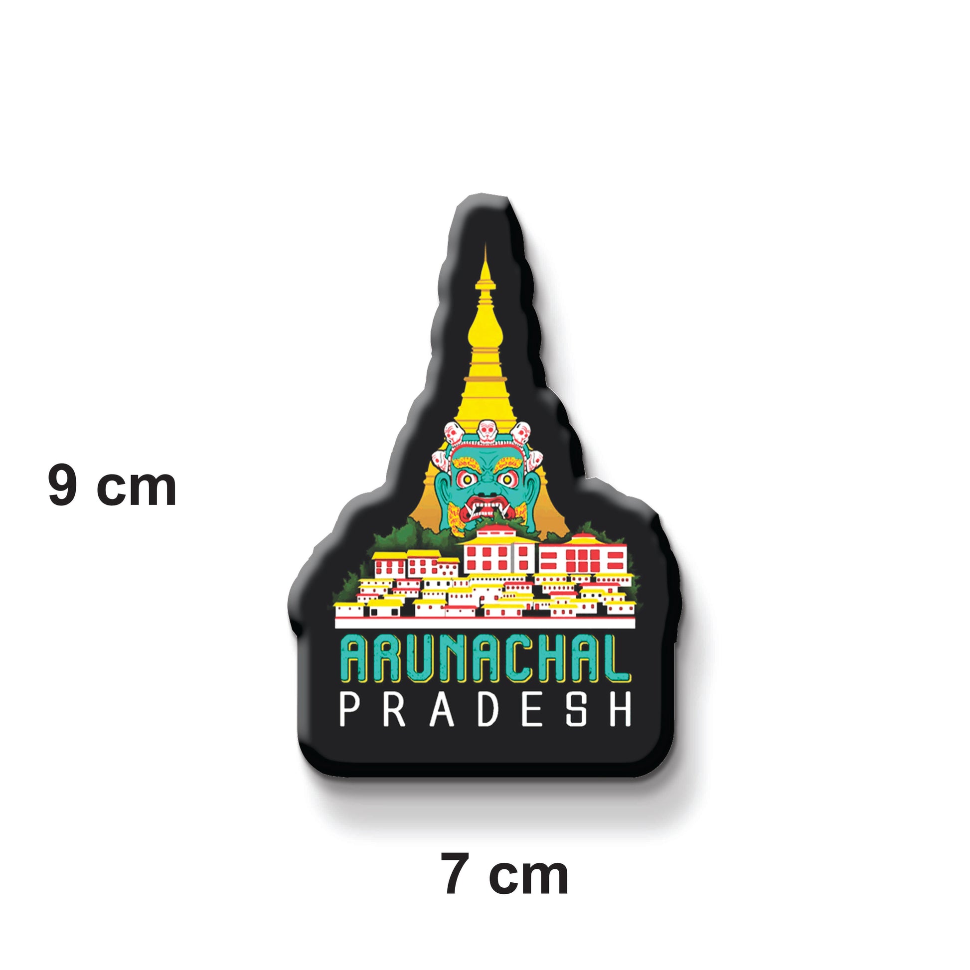 Map of Arunachal Pradesh with a colorful design on a white background