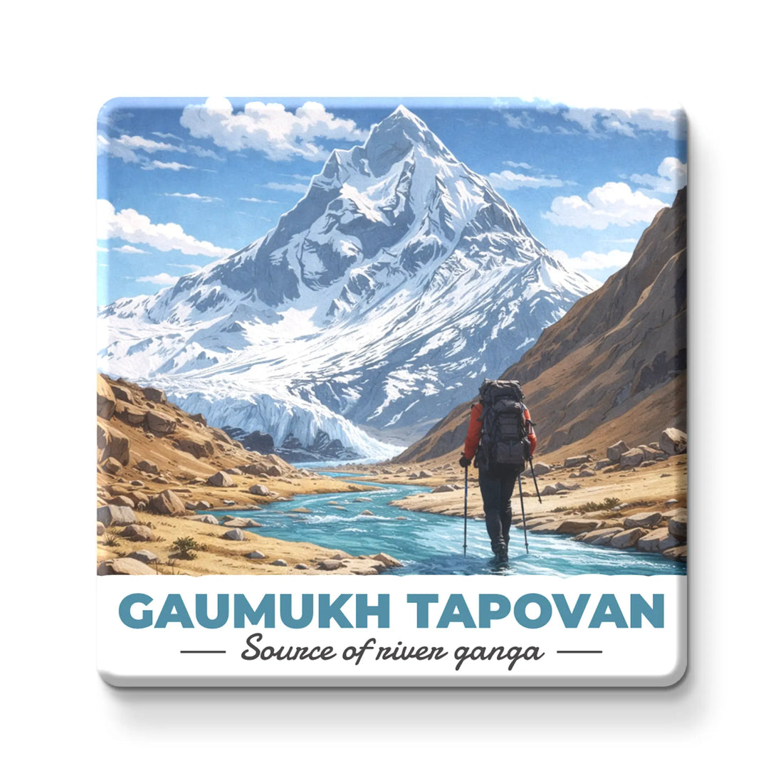 Nivaraprint Souvenir Wooden Fridge Magnet – GAUMUKH TAPOVAN Trek India