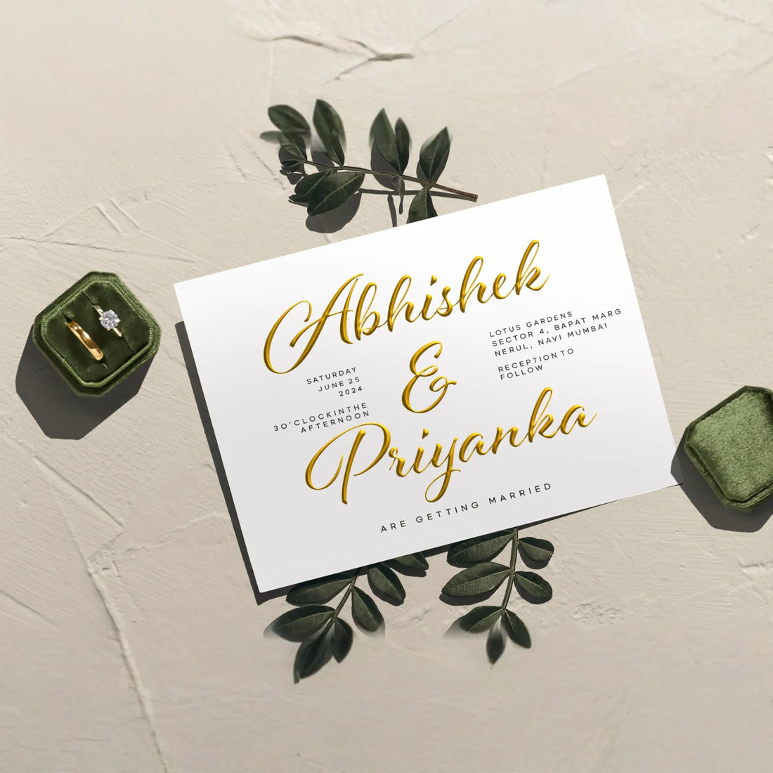 Gold Foil Wedding Invitations