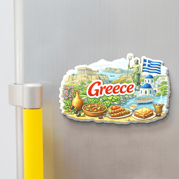 Nivaraprint Souvenir Wooden Fridge Magnet | Greece
