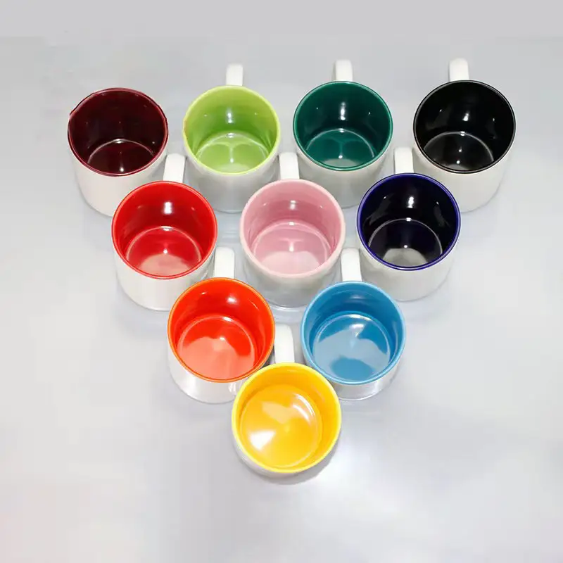 Custom Colored Handle Inner Coffee Mug Photo Logo Printed India