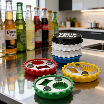 Round Beer Cap Shape Fridge Magnet Custom Magnetic Bottle Opener and Promotional Coaster for Bar and Home Use