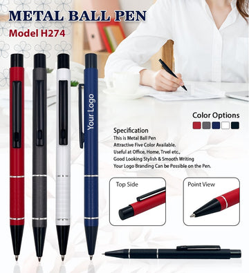 Slim Metal Ball Pen | Custom Logo Bulk Promotional Pen India