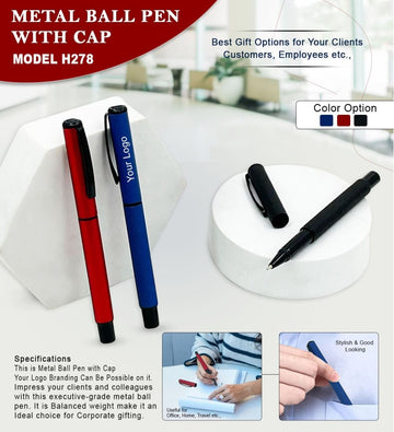Metal Ball Pen with Cap | Custom Logo Corporate Pen India
