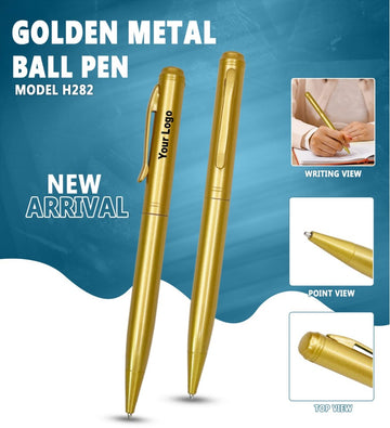 Golden Metal Ball Pen | Premium Custom Logo Corporate Gift India