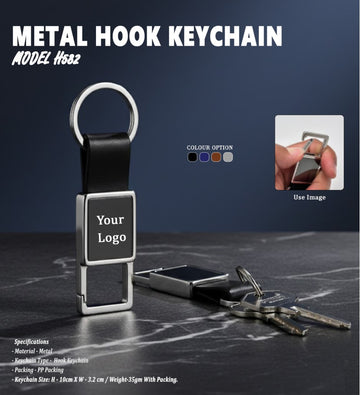 Metal Hook Keychain With Laser  Engraving