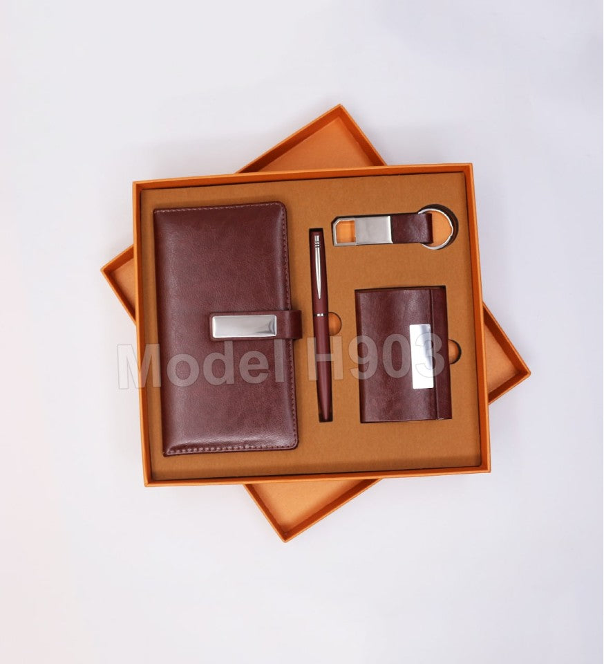 4 in 1 Gift Set – Diary + Metal Pen + Keychain + Card Holder (Model H903)