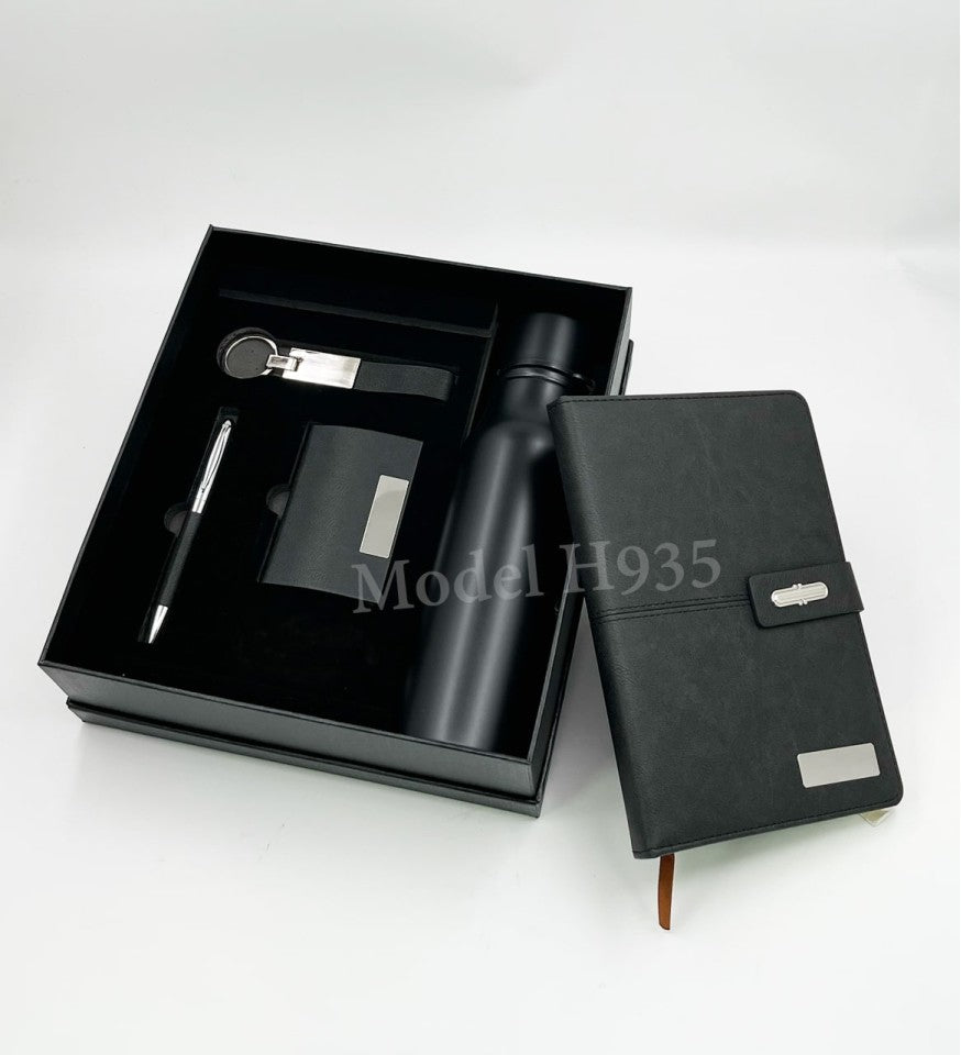 5 in 1 Gift Set – Diary + Pen + Keychain + Card Holder + Steel Bottle (Model H935)