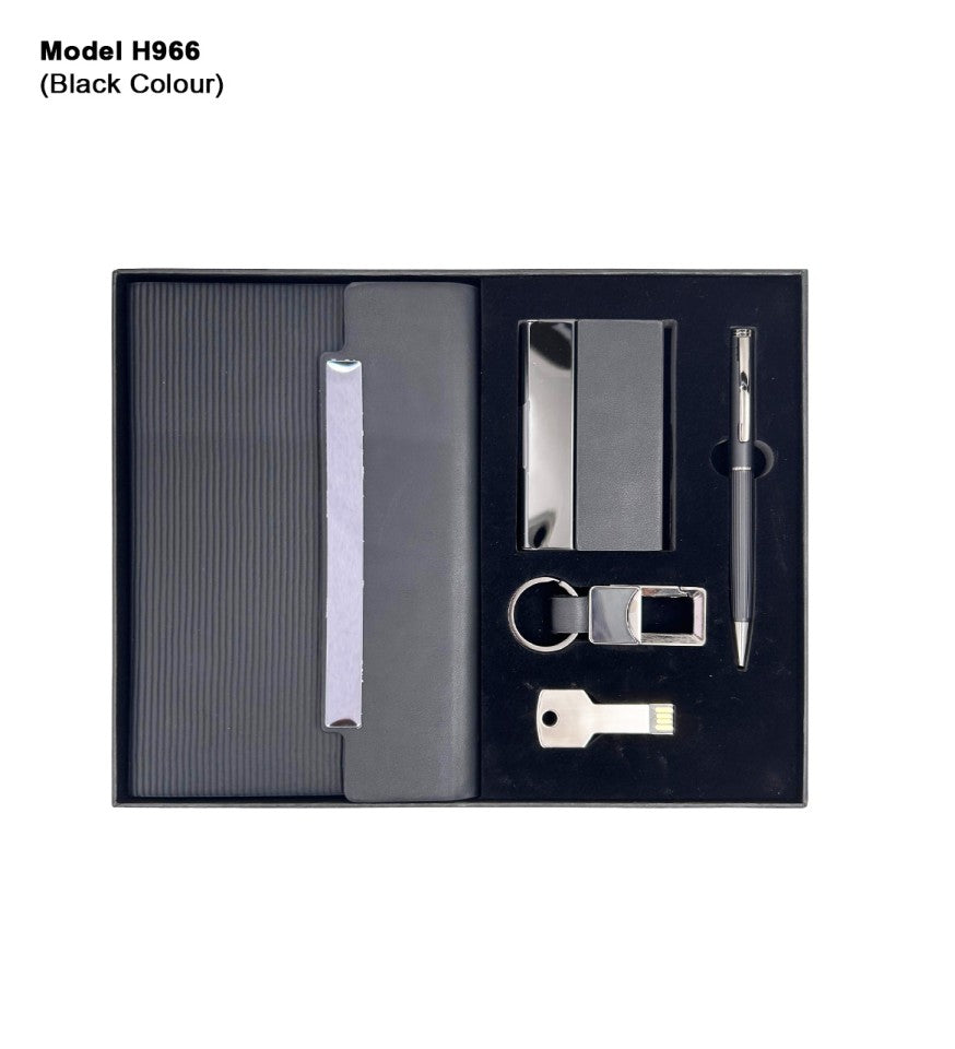 5 in 1 Gift Set – Diary + Pen + Keychain + Card Holder + Pendrive (Model H966)