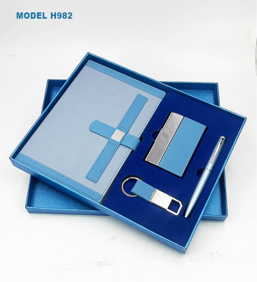 4 in 1 Gift Set – Diary + Metal Pen + Keychain + Card Holder (Model H982)