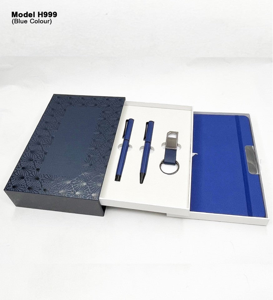 4 in 1 Gift Set – Diary + Metal Pen + Roller Pen + Keychain (Model H999)