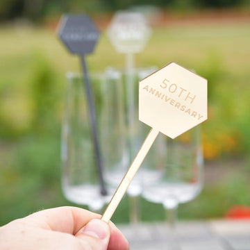 Hexagon Personalised Drink Stirrers