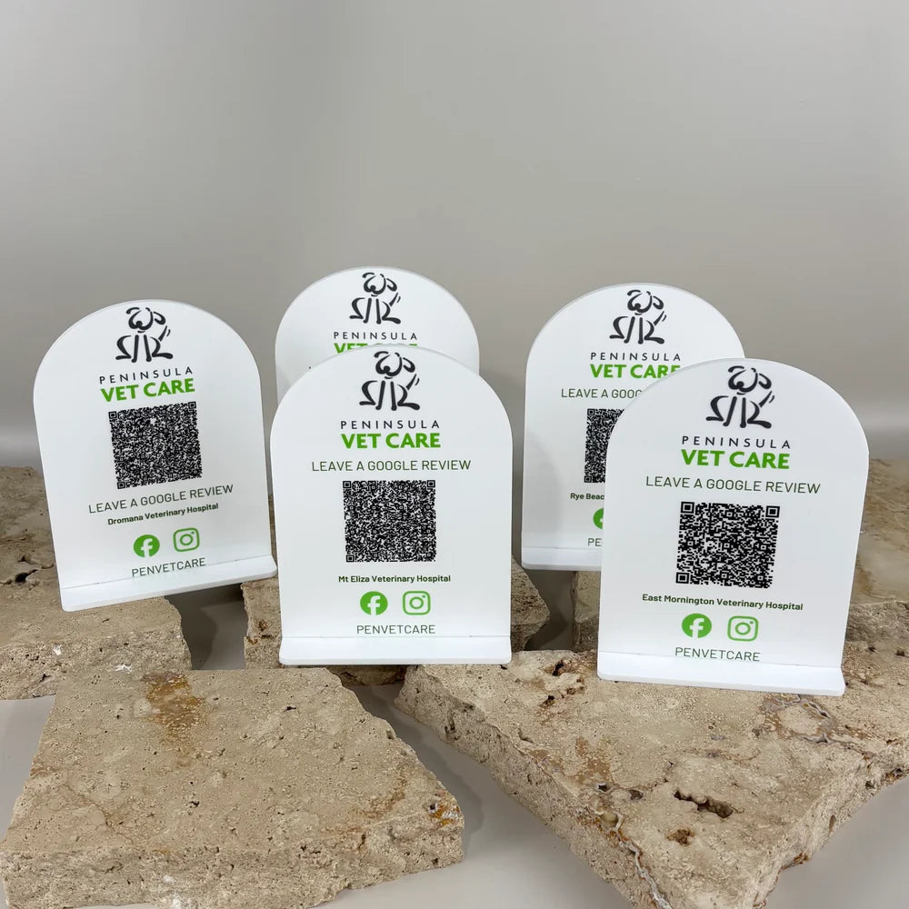 Nivaraprint Custom Acrylic Mini Info Stand | Countertop QR Code, Menu & Business Display Stand