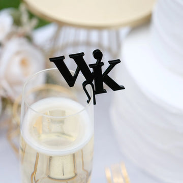 Initial Wedding Drink Toppers | Personalised Acrylic Initial Glass Toppers