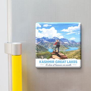 Nivaraprint Souvenir Wooden Fridge Magnet – KASHMIR GREAT LAKES Trek India