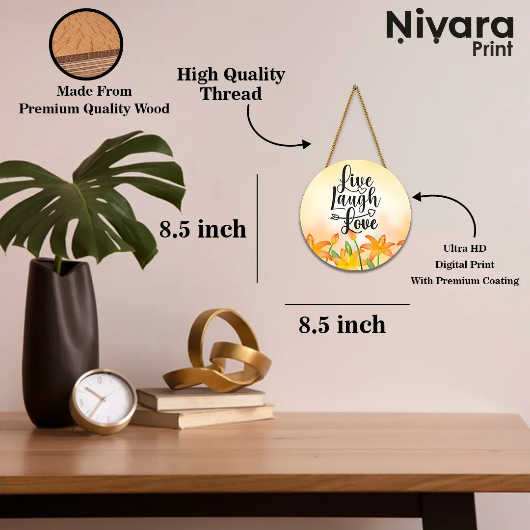 Nivaraprint Wooden Wall Hanging for Home Decoration | Live Laugh Love 01